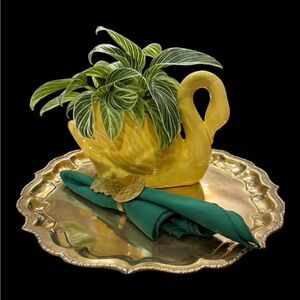 Vintage Edwardian Pie Crust Brass Tray 13”